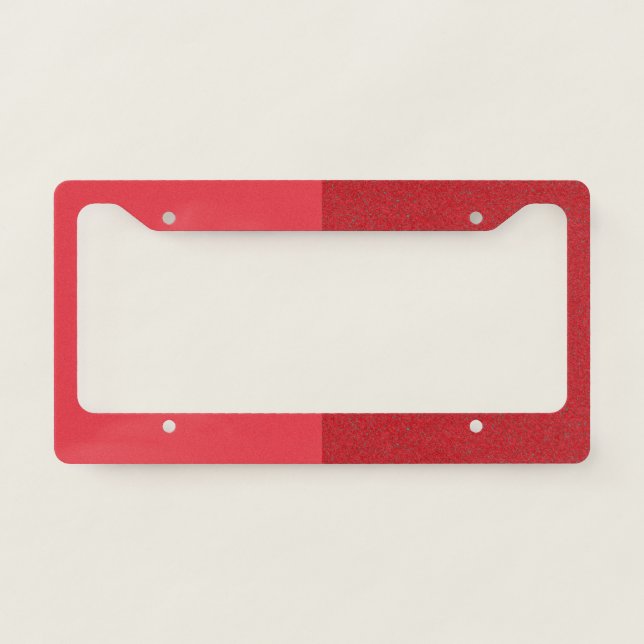 Tomato Red Half-and-Half License Frame – Customize (Front)