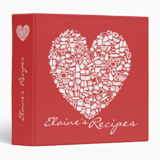 Tomato Red Heart Recipe Personalized Name Binder