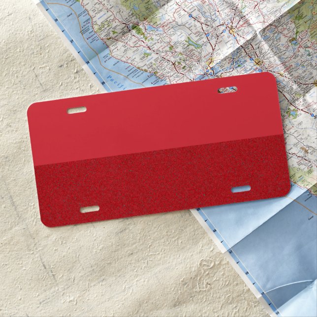 Tomato Red Horizon Texture License Plate (Custom) (In Situ)