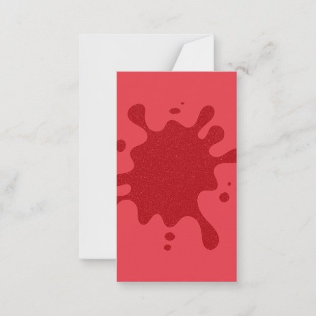 Tomato Red Ink Splash Flat Note Card – Customize (Front)