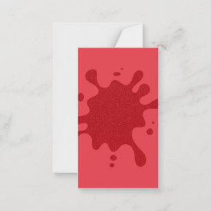 Tomato Red Ink Splash Flat Note Card – Customize