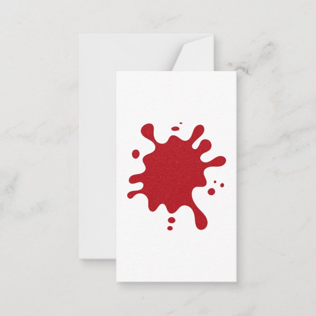 Tomato Red Inkblot Flat Mini Card – Customizable (Front)