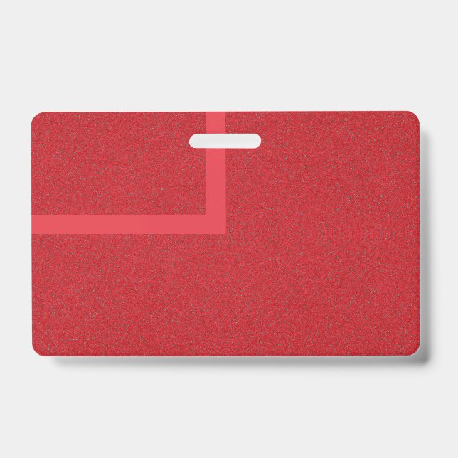 Tomato Red L-Shape Textured Name Badge – Customize (Front)