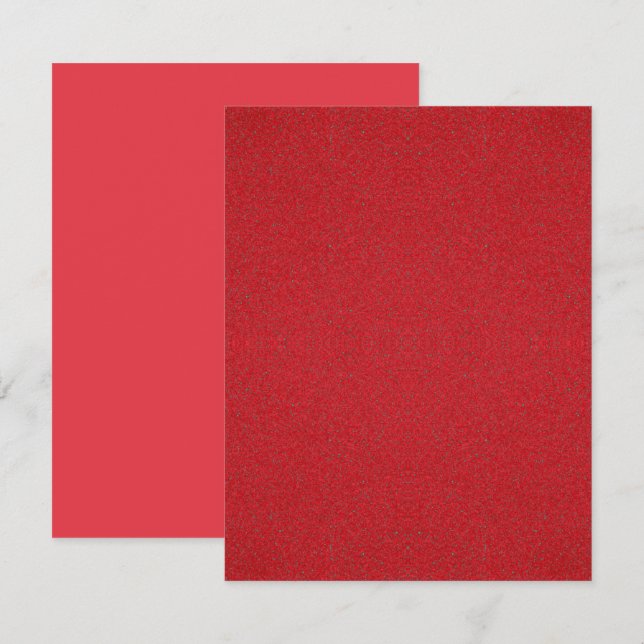 Tomato Red + Noise Flat Note Card – Customizable (Front/Back)