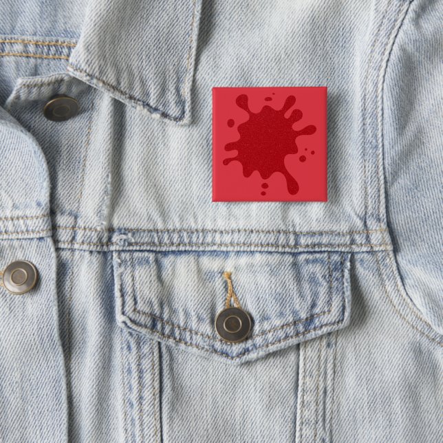 Tomato-Red Noise Texture Pin Badge – Customizable (In Situ)