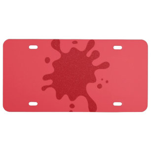 Tomato Red Paint Splash Custom License Plate