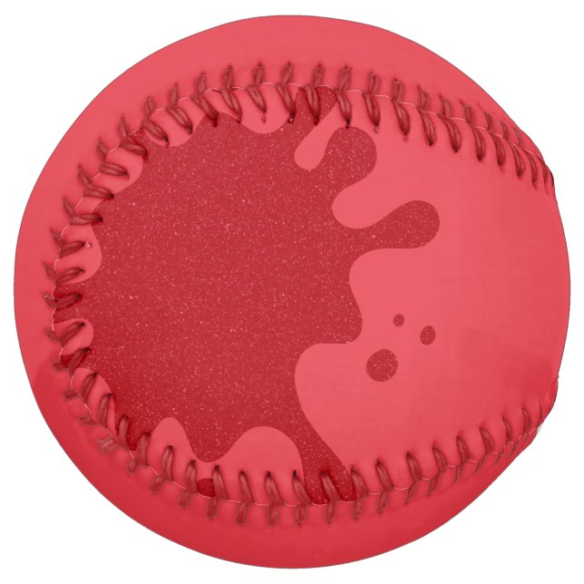 Tomato Red Paint Splash Softball – Customizable (Front Left)