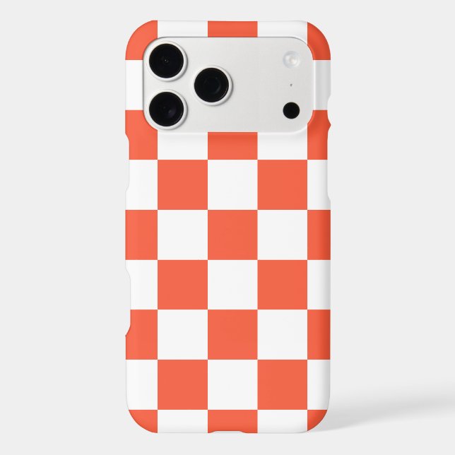 Tomato Red Retro Check Case-Mate iPhone Case (Back)