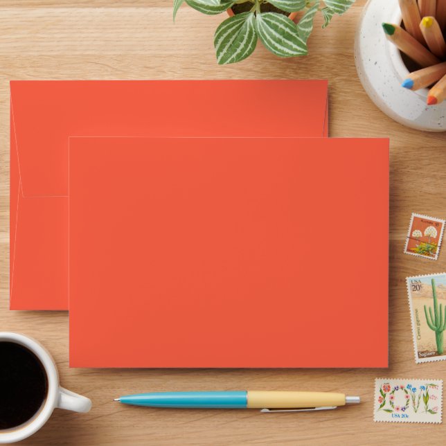 Tomato Red Solid Color Envelope (Desk)