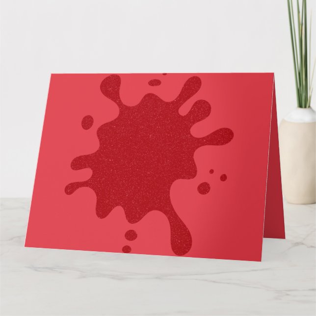 Tomato Red Splash Custom Greeting Card (Front)