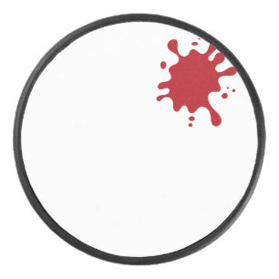 Tomato Red Splash Custom Hockey Puck