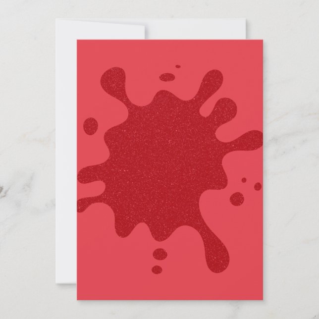 Tomato Red Splash Custom Invitation (Front)