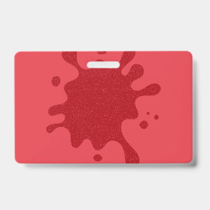 Tomato-Red Splash Custom Name Badge