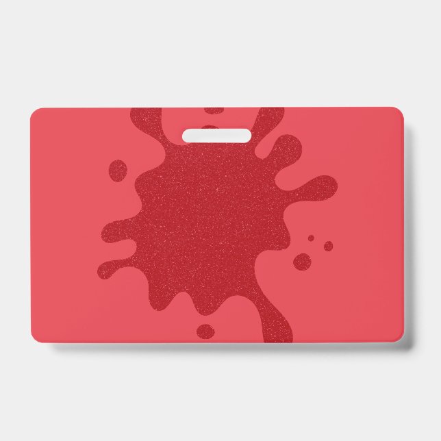 Tomato-Red Splash Custom Name Badge (Front)