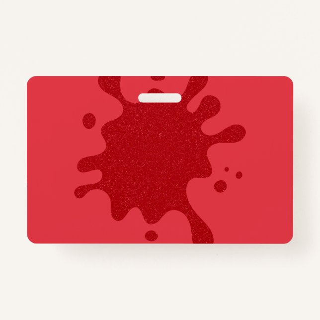 Tomato-Red Splash Custom Name Badge (Front)