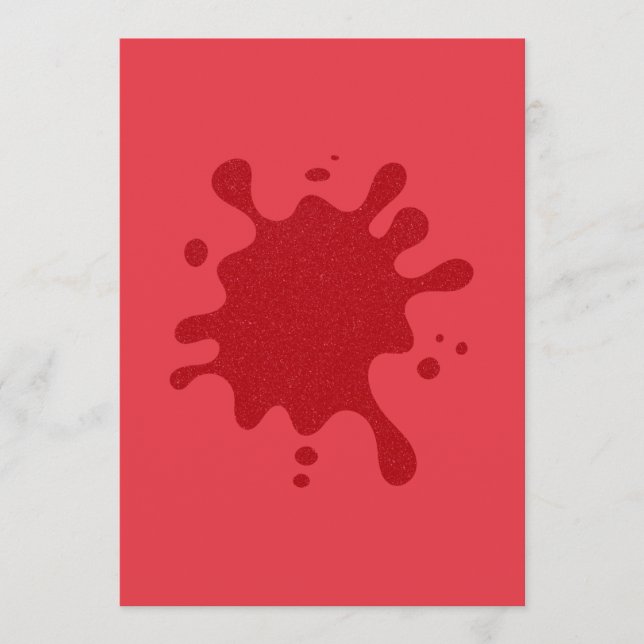 Tomato Red Splash Flat Menu Card – Customizable (Front)