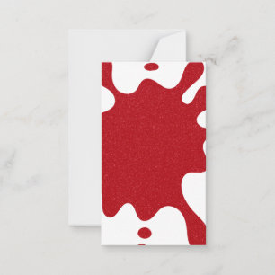 Tomato Red Splash on White Flat Note Card (Custom)