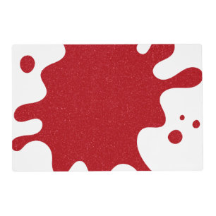 Tomato Red Splash on White Laminated Placemat