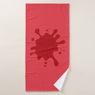 Tomato-Red Splash XL Bath Towel – Customizable