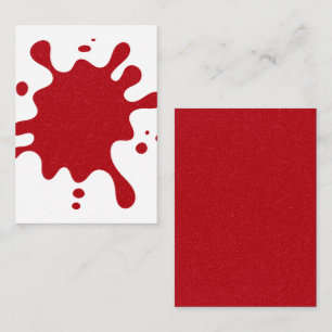 Tomato Red Splat Custom Mini Flat Note Card