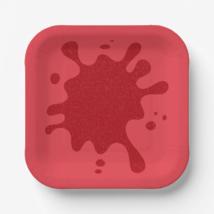 Tomato Red Splat Custom Paper Plate