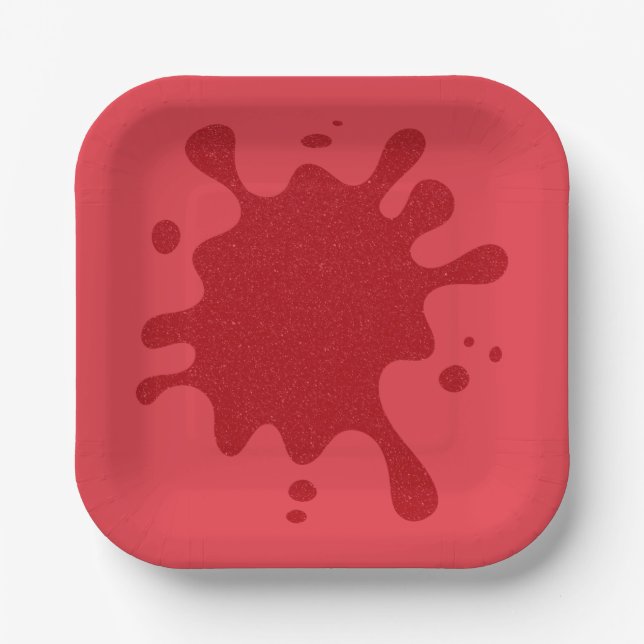 Tomato Red Splat Custom Paper Plate (Front)