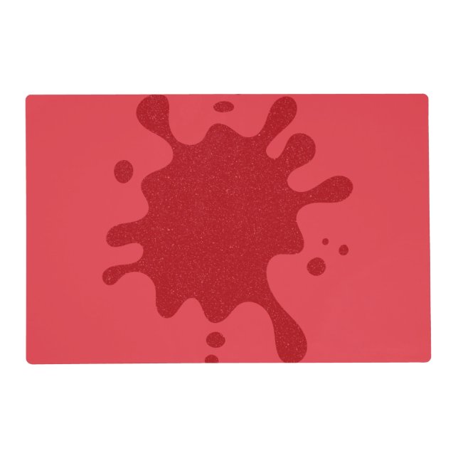 Tomato Red Splatter Custom Laminated Placemat (Front)