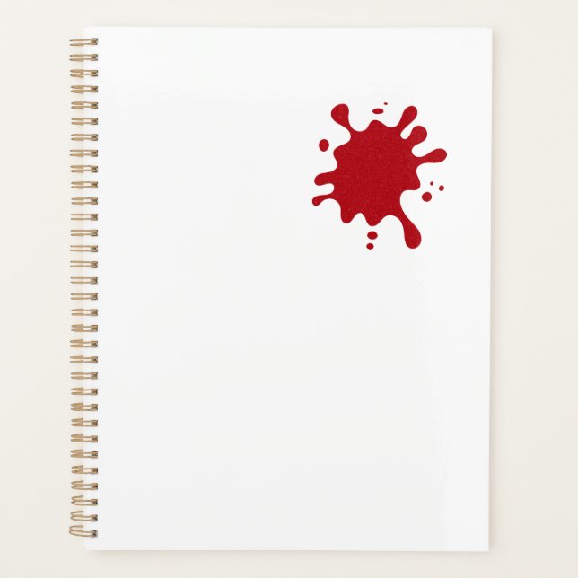 Tomato-Red Splatter Custom Planner (Front)