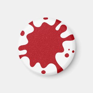 Tomato Red Splatter Magnet on White – Customizable