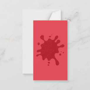 Tomato Red Splatter Mini Flat Card – Customizable