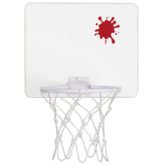 Tomato-Red Splatter Mini Hoop Backboard (Custom) (Front)