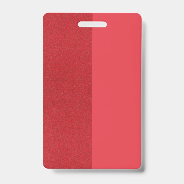 Tomato Red Split Texture Badge Tag – Customizable (Front)