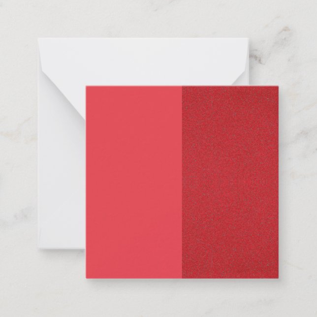 Tomato Red Split-Texture Flat Note Card (Custom) (Front)