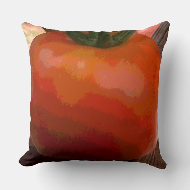 Tomato Red Throw Pillow (Front)