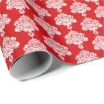 Tomato Red | White Damask Wrapping Paper<br><div class="desc">This beautiful damask gift wrapping paper is perfect for your gifting needs! Wrap a birthday gift, baby shower gift, bridal shower gift, wedding gift, or gift for any other special occasion. It's also a wonderful choice for wrapping paper crafts : wrapping paper envelopes, wrapping paper bunting, wrapping streamers or wrapping...</div>