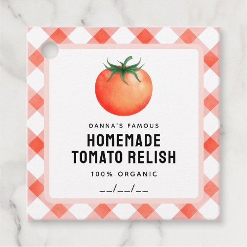 Tomato Relish label with red tomato farm look