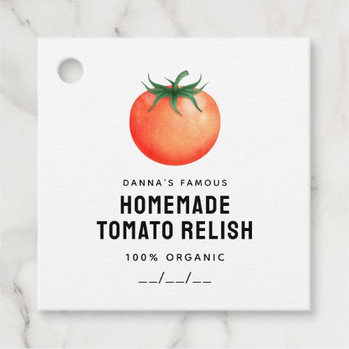 Tomato Relish label with red tomato for own recipe