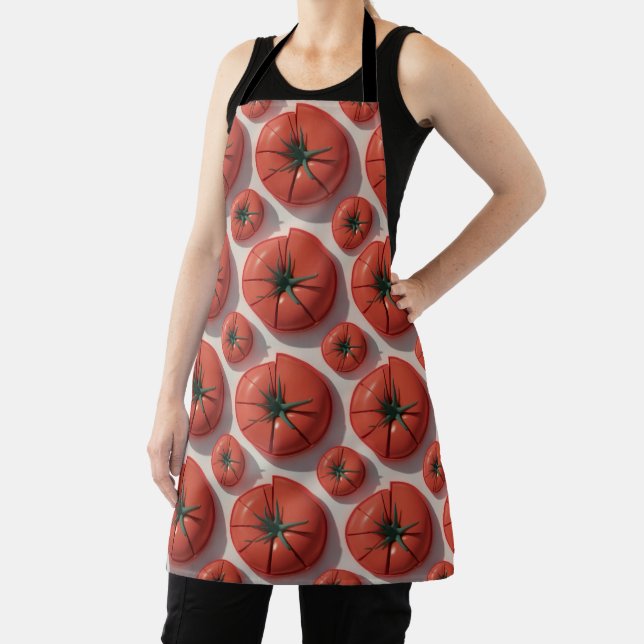 Tomato Remix – Retro Funky Tomato Pattern Apron (Insitu)