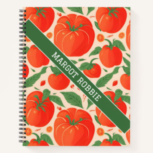 Tomato Retro Colorful Personalized Pattern Notebook