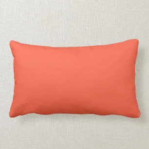 Tomato Salmon Orange Solid Trend Color Background Lumbar Pillow