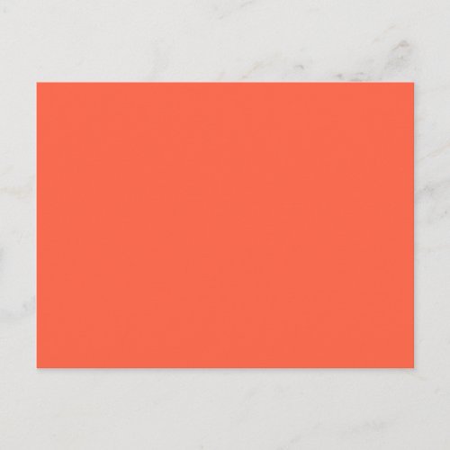 Tomato Salmon Orange Solid Trend Color Background Postcard