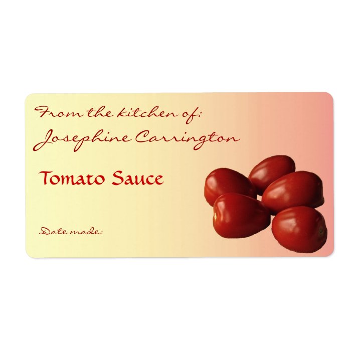 Tomato Sauce Canning Labels | Zazzle.com