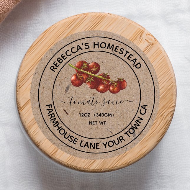 Tomato Sauce  Kraft Paper Canning Jar Labels (Creator Uploaded)