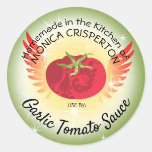 Tomato sauce personalized food canning label