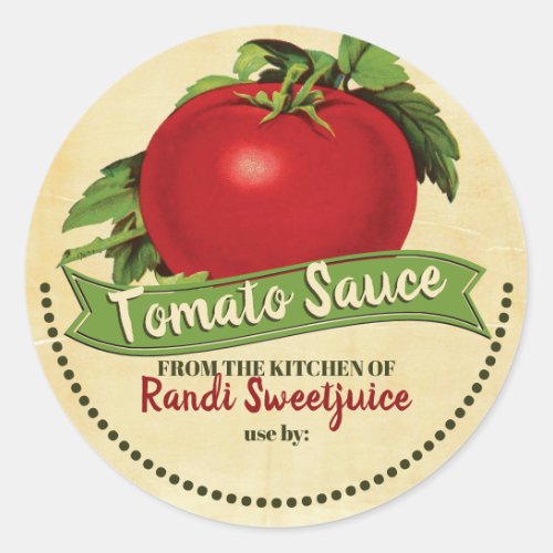 Tomato sauce salsa personalized canning label