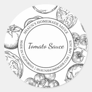 Tomato Sauce Sketch Modern label