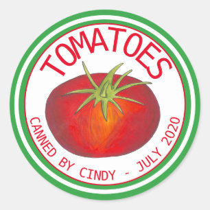 Tomato Sauce Tomatoes Vegetables Canning Canned By Classic Round Sticker