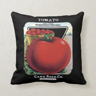 Tomato Seed Packet Label Throw Pillow