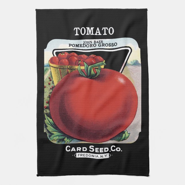 Tomato Seed Packet Label Towel (Vertical)