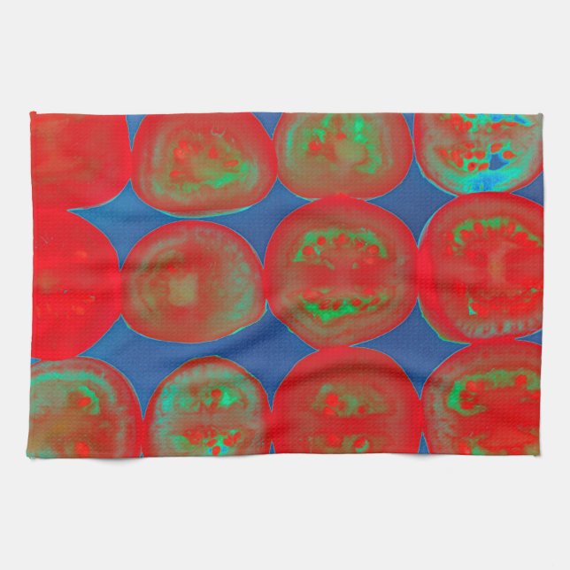 Tomato slices kitchen towel (Horizontal)